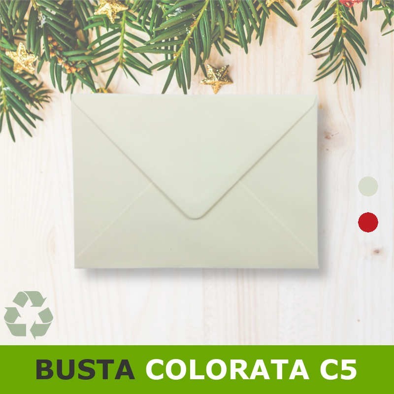 Busta in carta colorata rossa 162x229 mm per biglietti di auguri A5 Natale