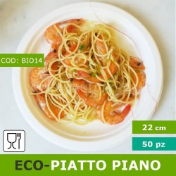 Piatto piano ecologico 22 cm biodegradabile compostabile