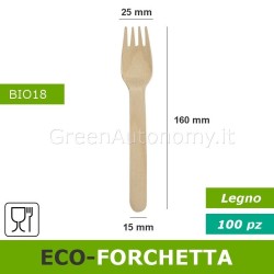 dimensioni eco-forchetta di legno biodegradabile 100 pezzi