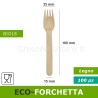 dimensioni eco-forchetta di legno biodegradabile 100 pezzi