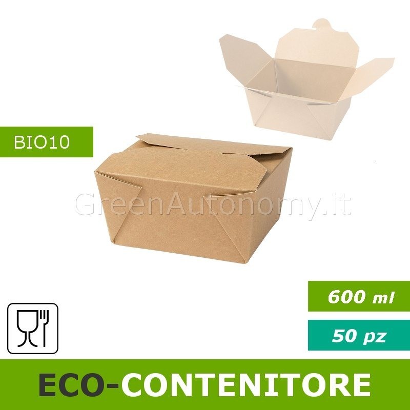 Eco-contenitore per asporto take away cibo a domicilio 600ml