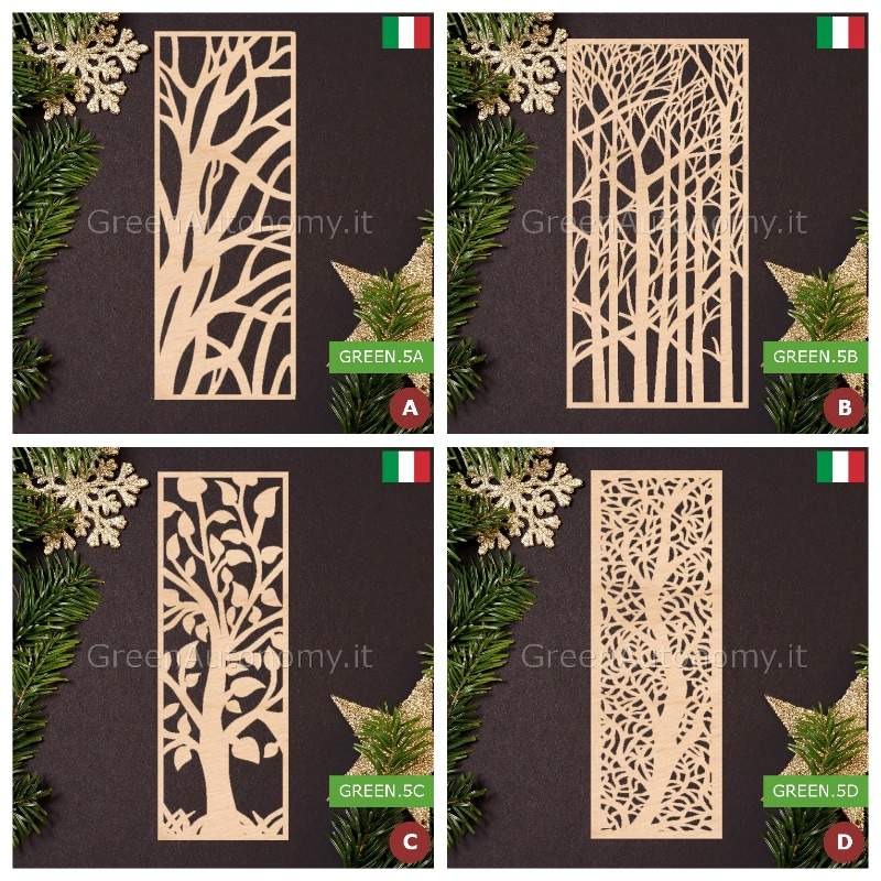 Idea regalo pannelli decorativi d'arredo in legno. Fantasia alberi