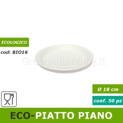 Eco-piatto piano 18cm biodegradabile