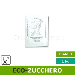 Bustina zucchero bianco 4 grammi biodegradabile compostabile per caffè ufficio bar