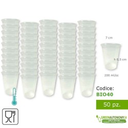 confezione 50 bicchieri da acqua-vino-succo 200ml 200cc ecologici