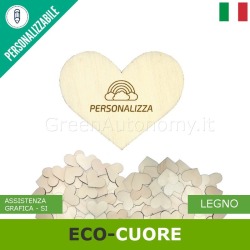 Eco-cuore di legno da personalizzare senza foro