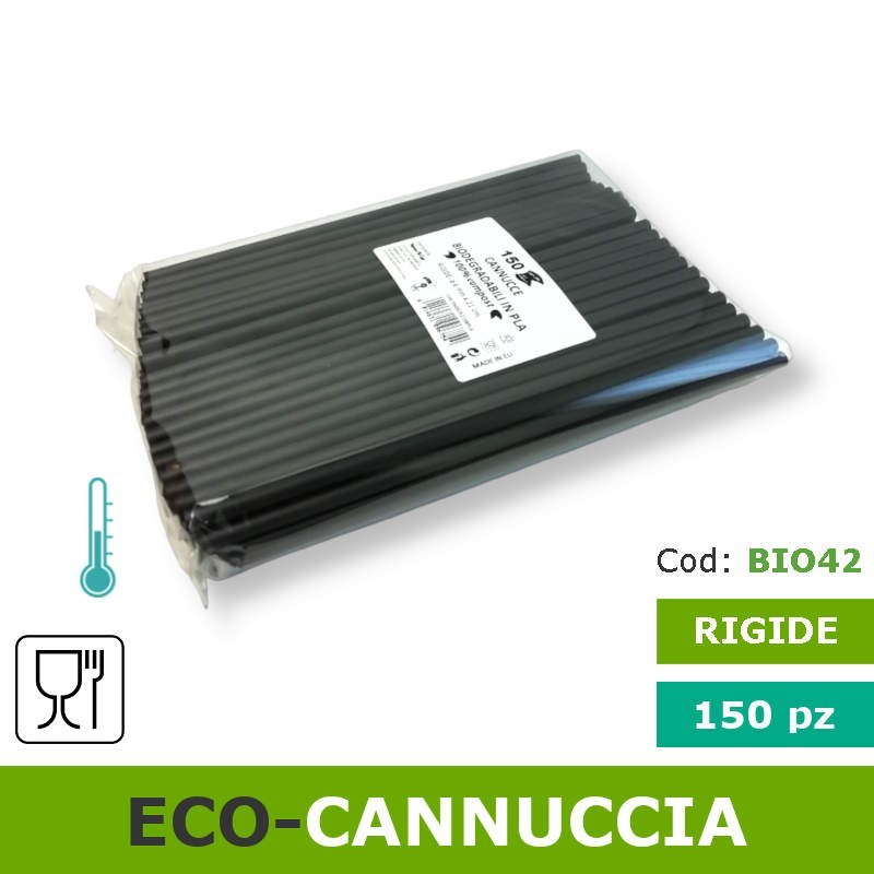 Eco-cannuccia nera biodegradabile per cocktail