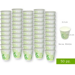 confezione 50 bicchieri caffe 3oz ecologici per ufficio-feste-sagre