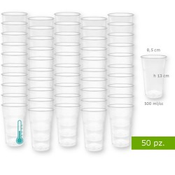 Confezione 50 bicchieri 500 ml 500 cc da festa-sagra-party per vino-birra-cocktail-granita