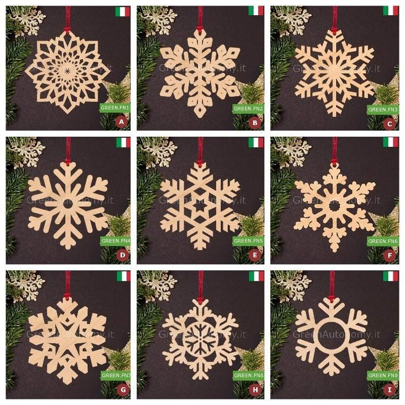 Addobbi natalizi in legno decorazione fiocco di neve