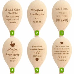 Grafica mestolo cucchiarella di legno personalizzato per bomboniere matrimonio utili
