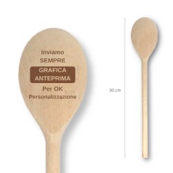 Mestolo cucchiarella 30 cm in legno personalizzato per bomboniere matrimonio utili