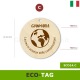 eco-tag con mappamondo terra da personalizzare per laurea