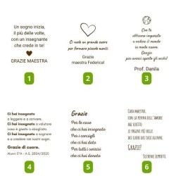 Grafica taccuino blocco note in sughero personalizzato per regalo maestre fine anno