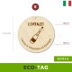 Eco-tag di legno con bottiglia vino spumante da personalizzare per bomboniera laurea