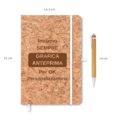 taccuino blocco note in sughero personalizzato per regalo maestre insegnanti