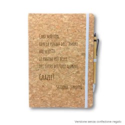 Taccuino blocco note in sughero personalizzato per regalo maestre insegnanti fine anno