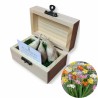 Bulboniera scatola 9x5x5 cm con bulbi di fiori fresia da piantare - bomboniera originale