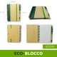 blocco note taccuino agenda ecologico colore verde con bambù