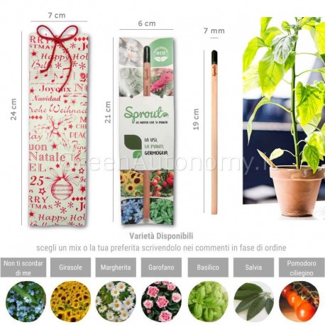 Matita piantabile sprout, istruzioni e confezione per regalo ecologico