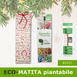 Matita piantabile sprout, istruzioni e confezione per regalo ecologico di Natale