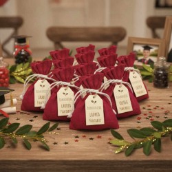Kit bomboniera laurea fai da te piantabile con bulbi, sacchetto rosso e tag personalizzato
