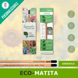 Eco-matita Sprout girasole personalizzata con semi che si piantano