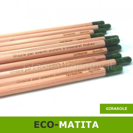 Eco-matita Sprout girasole personalizzata con semi che si piantano