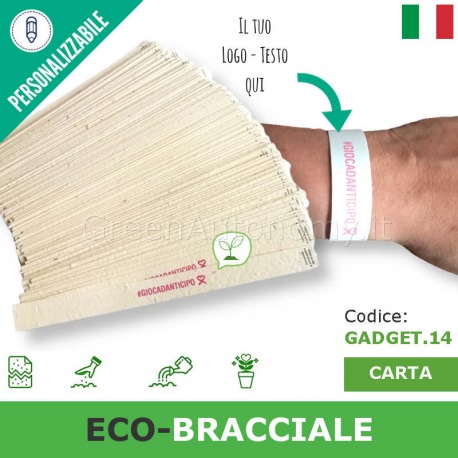 Eco-bracciale in carta da piantare gadget per eco-eventi