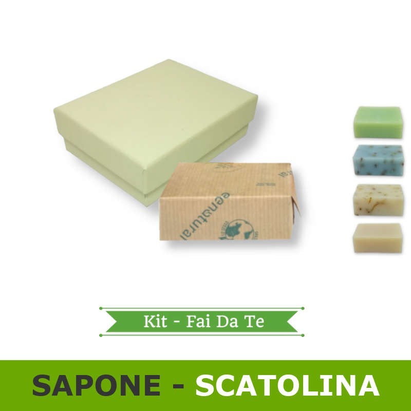 Kit sapone naturale 100 g. e scatolina per bomboniere