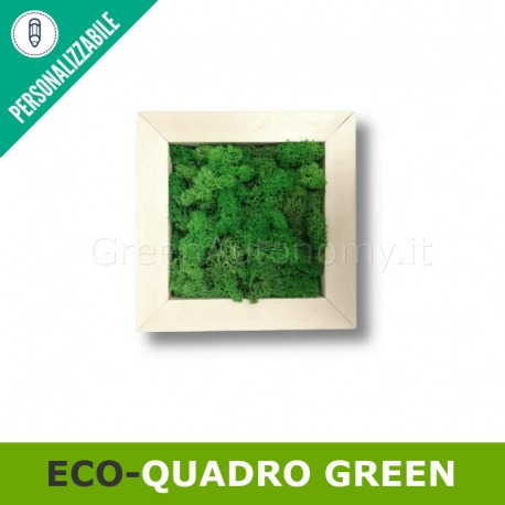 Eco-quadro green con lichene verde stabilizzato e cornice personalizzabile